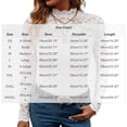 thumbnail image 2 of Women's Lace Mock Neck Top Long Sleeve Floral Sheer Blouse Slim Fit Layering Shirt with Scalloped Edge for Daily Wear, 2 of 5