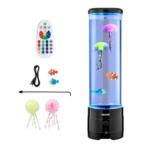 VEVOR Sensory Bubble Tube Lamp, 16 Colors, Water Fish Lamp with Built-in Bluetooth Speaker & White Noise,  Night Light for Bedroom