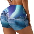 thumbnail image 2 of Fotbe Night At Lake Aurora 1 Seamless Shorts, Womens Workout Shorts High Waist Stretch Booty Short for Gym/Yoga/Running/Biking-Medium, 2 of 9