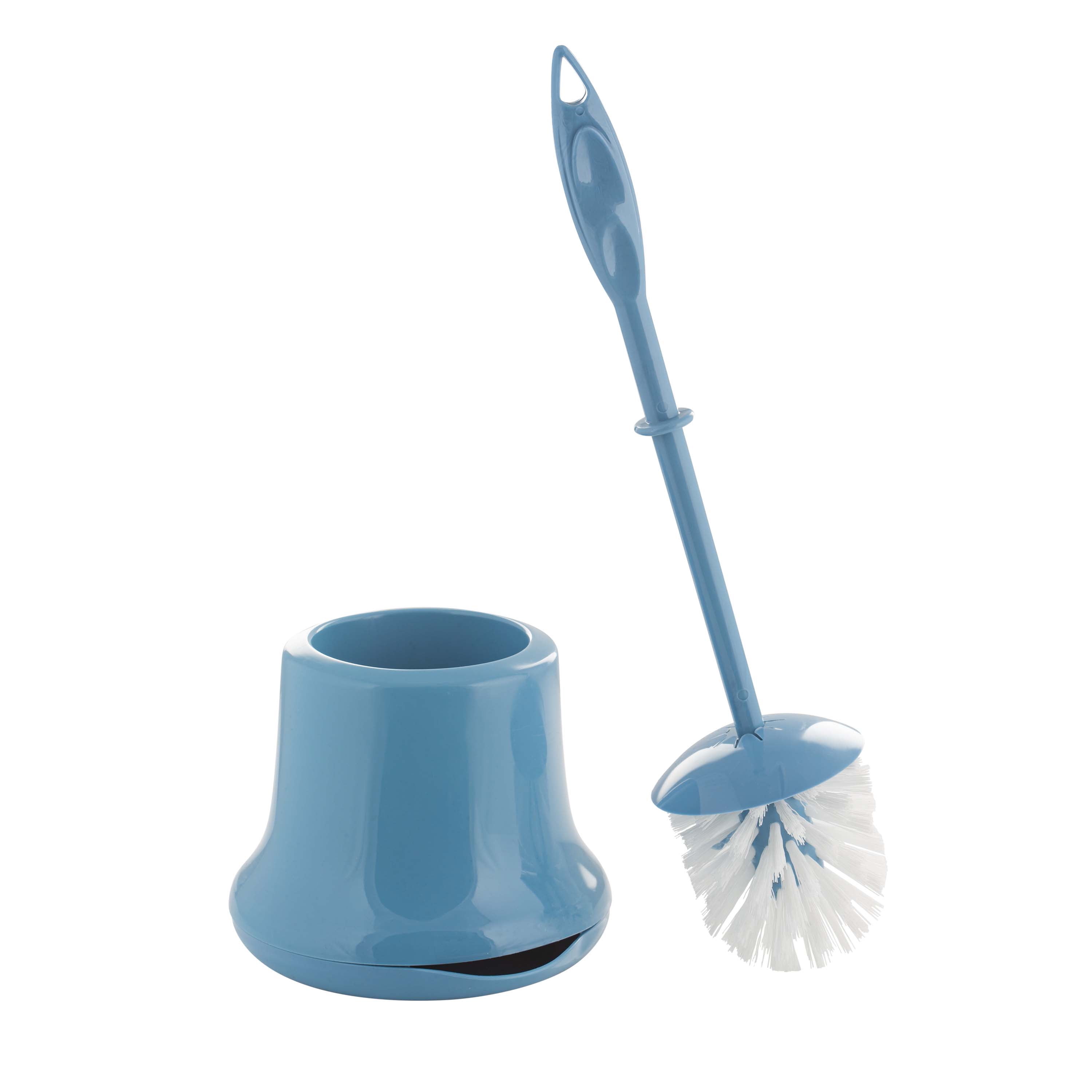 Bath Bliss Toilet Brush and Holder with Vented Base, Blue