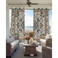 thumbnail image 4 of Boho Chic Blackout Curtains, Light Blocking Print Window Curtains, Traditional Classic Geometric Farmhouse Thermal Insulated Window Drapes for Living Room Kitchen Cafe 2 Panels, 104"W x 90"L, 4 of 9