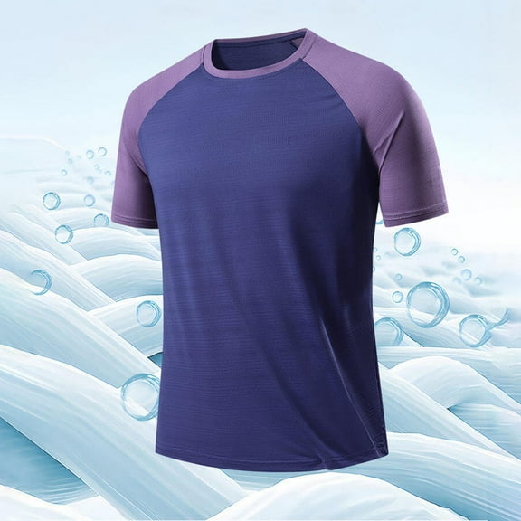 GrRotKP Mens Shirts Mens Resort Wear 2025 Men Shirts Casual Crew Neck Mens Short Sleeve T Shirts Workout Shirts Men's Summer Clothing L