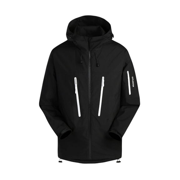 jtjvou Women's Solid Color Windbreaker Jacket Submachine Jacket Long Sleeved Hooded Casual Jacket Blue L