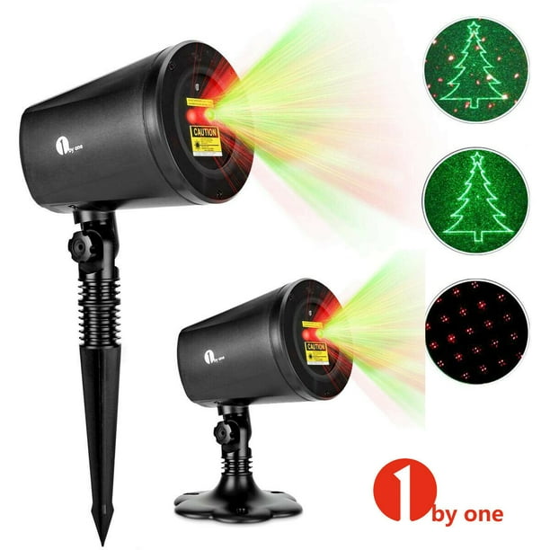 2 Pack 1byone Aluminum Alloy Outdoor Laser Light Projector with Red