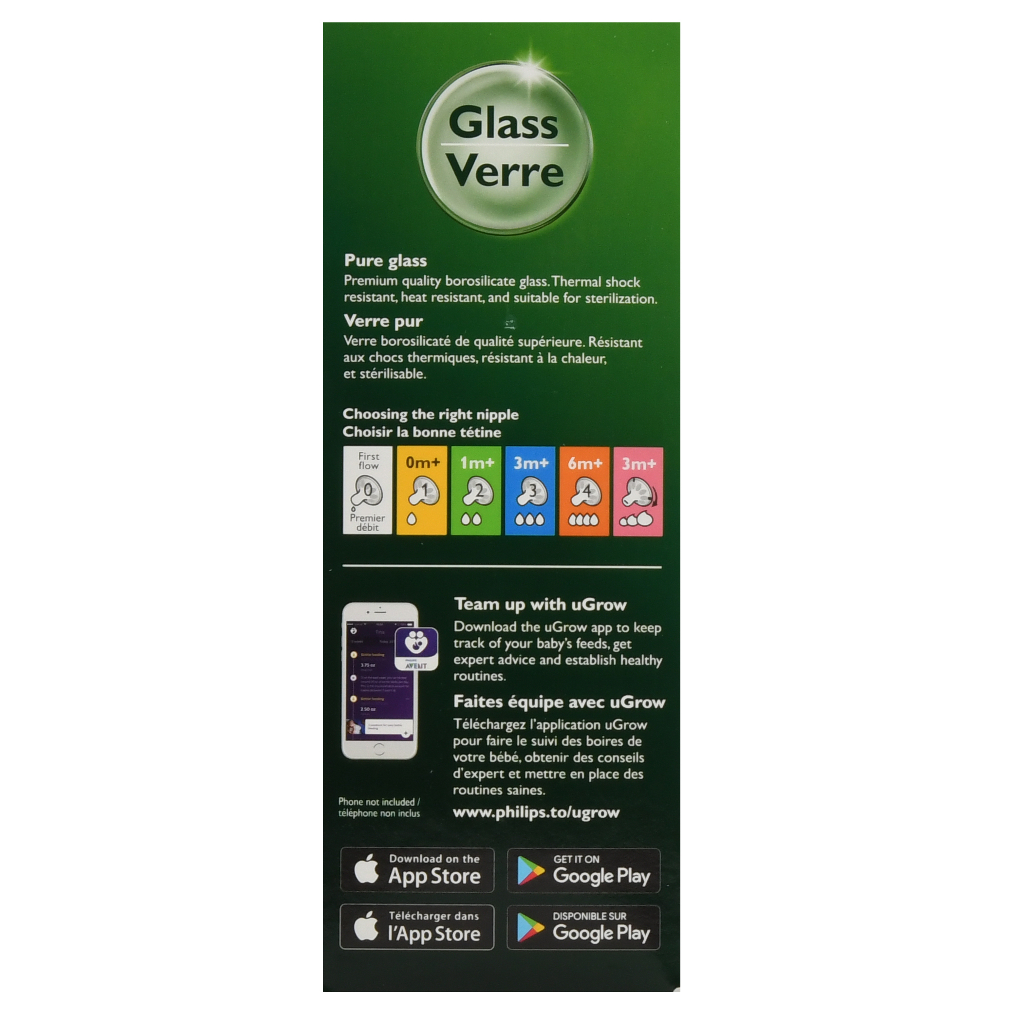 philips avent 3pk natural glass baby bottle 8oz