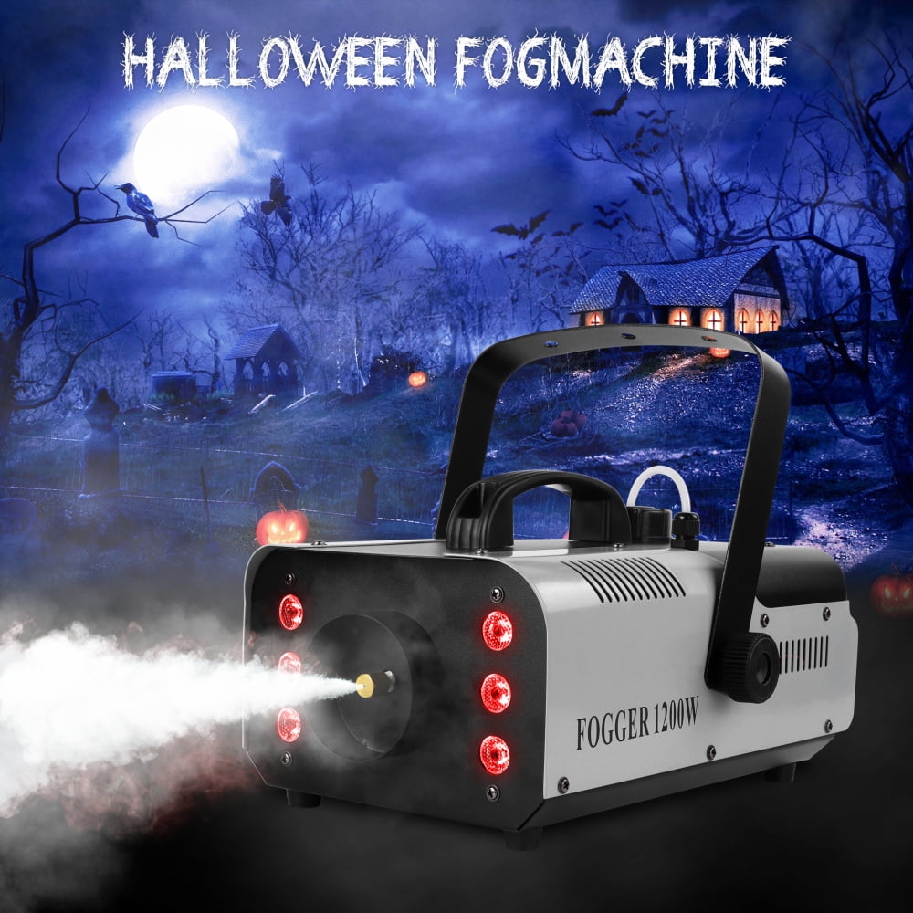 Smoke Machine Fog Machine, 1200W 6000CFM Smoke Machine, 6 Colorful LED Lights Stage Effect Machine with Wireless Remote Control for Wedding DJ Disco Party Stage