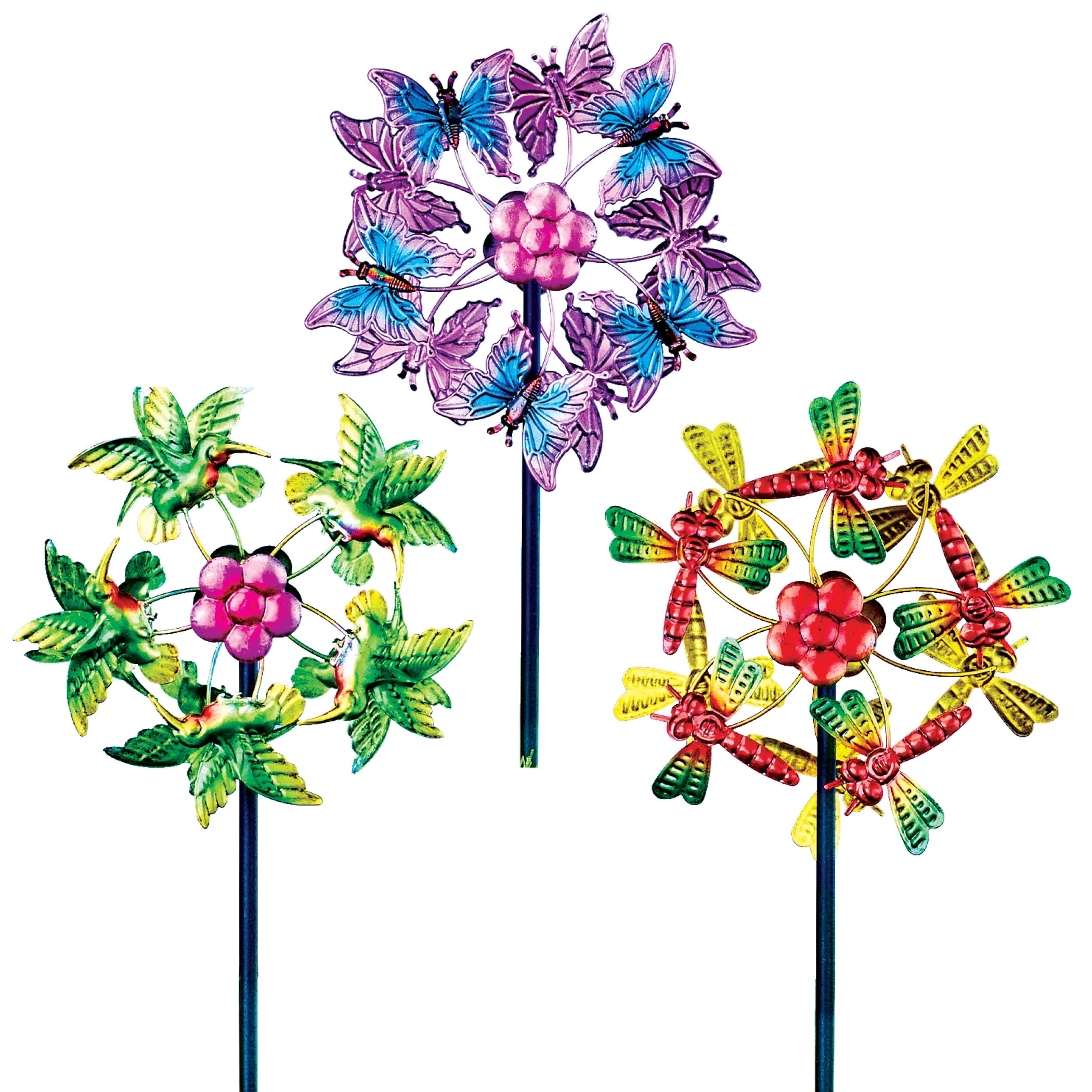 fdsad Wind Spinners Butterfly Outdoor Windmill Stake Metal Wind Powered Kinetic Sculptures Garden Wind Spinners With Stable Stake Metal For Outdoor Yard Lawn Garden Flower Decorations Ornament