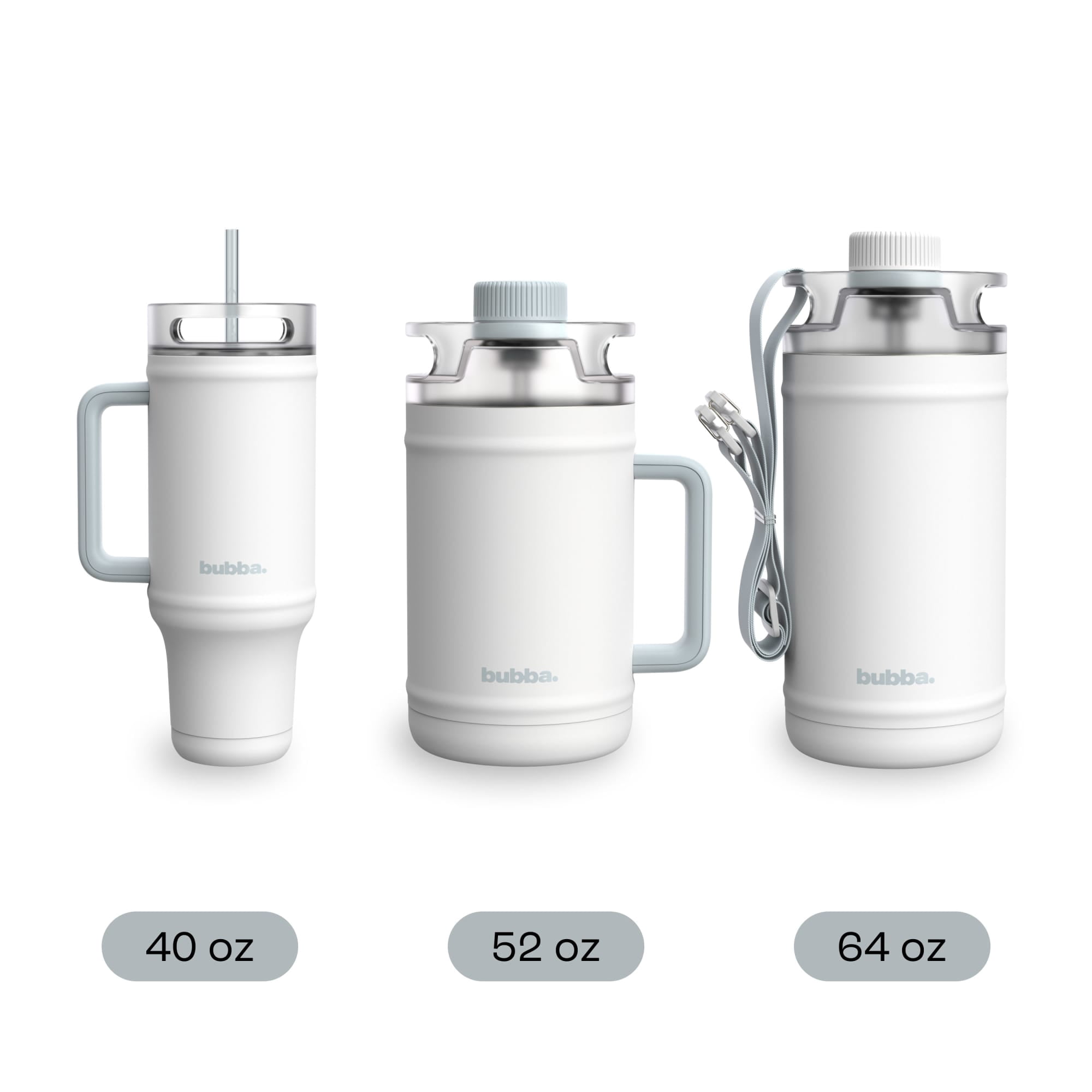 Bubba 52oz DualSip Insulated Stainless Steel Water Keg with Built-In Straw and Drink Opening and Side Handle, Fresh Kicks White/Silver