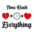 thumbnail image 2 of Home Wall Decal - Time Heals Everything - Cute Quote Design Cute Borken and Healed Heart with Cute Clock - Proudly Hand Made Decal - Size: 30 In(W) x 24 In(H), 2 of 5