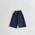 thumbnail image 2 of HAYIMI Children Boys Casual Wide Leg Pants Linen Blend Fine Stripe Loose Fit Comfortable Solid Color Trousers Kids Cozy Slacks, 2 of 3