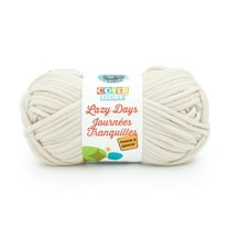 Lion Brand Yarn Cover Story Lazy Days Thick & Quick Cream Super Bulky Polyester Off-White Yarn 1 Skein