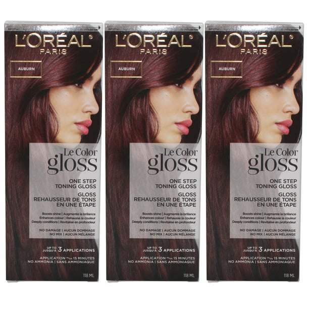 L'Oreal Paris Le Color Gloss One Step In-Shower Toning Gloss, Auburn, 4 ...