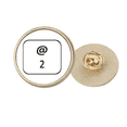 thumbnail image 1 of Teclado símbolo 2 Broche de oro metálico circular, 1 of 3
