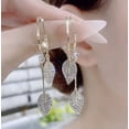 thumbnail image 4 of FENGGHAO Long Tassel Earrings Fashion Dangle Copper Gold Plated Elegant Evening Party Ear Jewelry For Women, 4 of 5