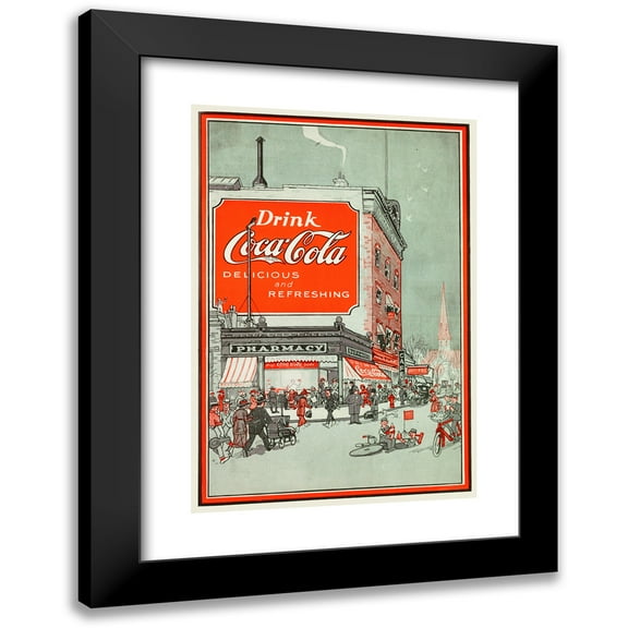 Anonymous 11x14 Black Modern Framed Museum Art Print Titled - Drink Coca Cola (1921)