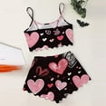 thumbnail image 4 of BYHONG Valentine's Day Plus Size,Pajamas for Women Set Sexy Heart Print Casual Pajama Shorts Set Loungewear Sets Woman Black XXL, 4 of 4