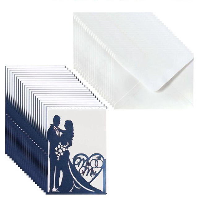 Ramiter 20pcs Wedding Invitations Card Invite Envelopes Kit Bridal Shower Engagement Party Supplies
