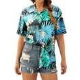 thumbnail image 4 of NFTOEIULA Women Hawaiian Floral Print Oversized Short Sleeve Shirt T-shirt, 4 of 9
