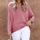 thumbnail image 4 of Blusa de mujer con cuello en V, informal, con hombros caídos, manga murciélago, manga murciélago Fridja ghj987+5667, 4 of 6