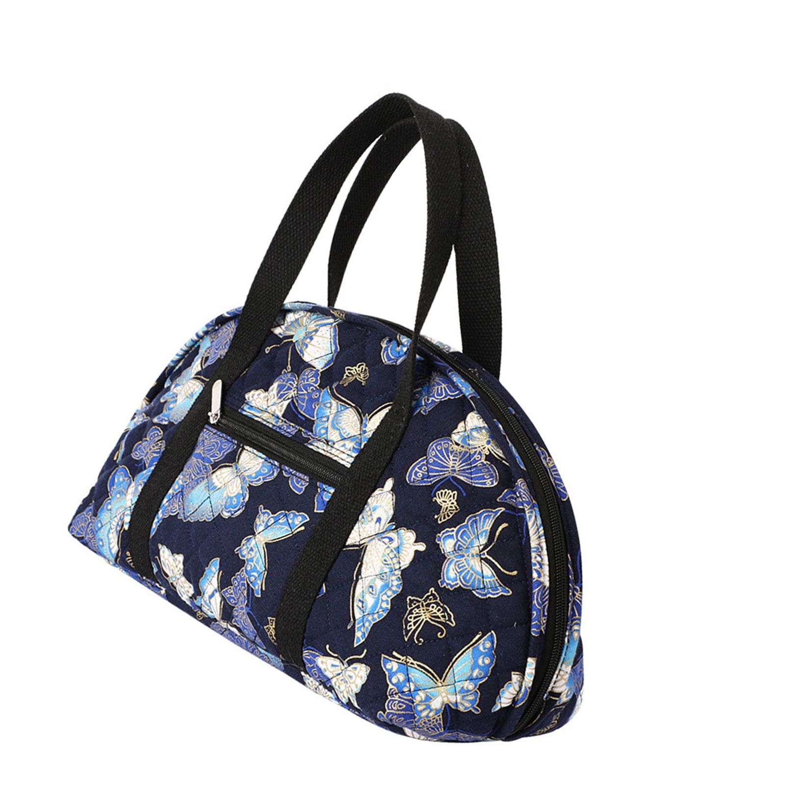 Travel Crochet Craft Project Bag for Crochet Hook and Knitting Accessories Knitting Bag Yarn Bag with Top Handle