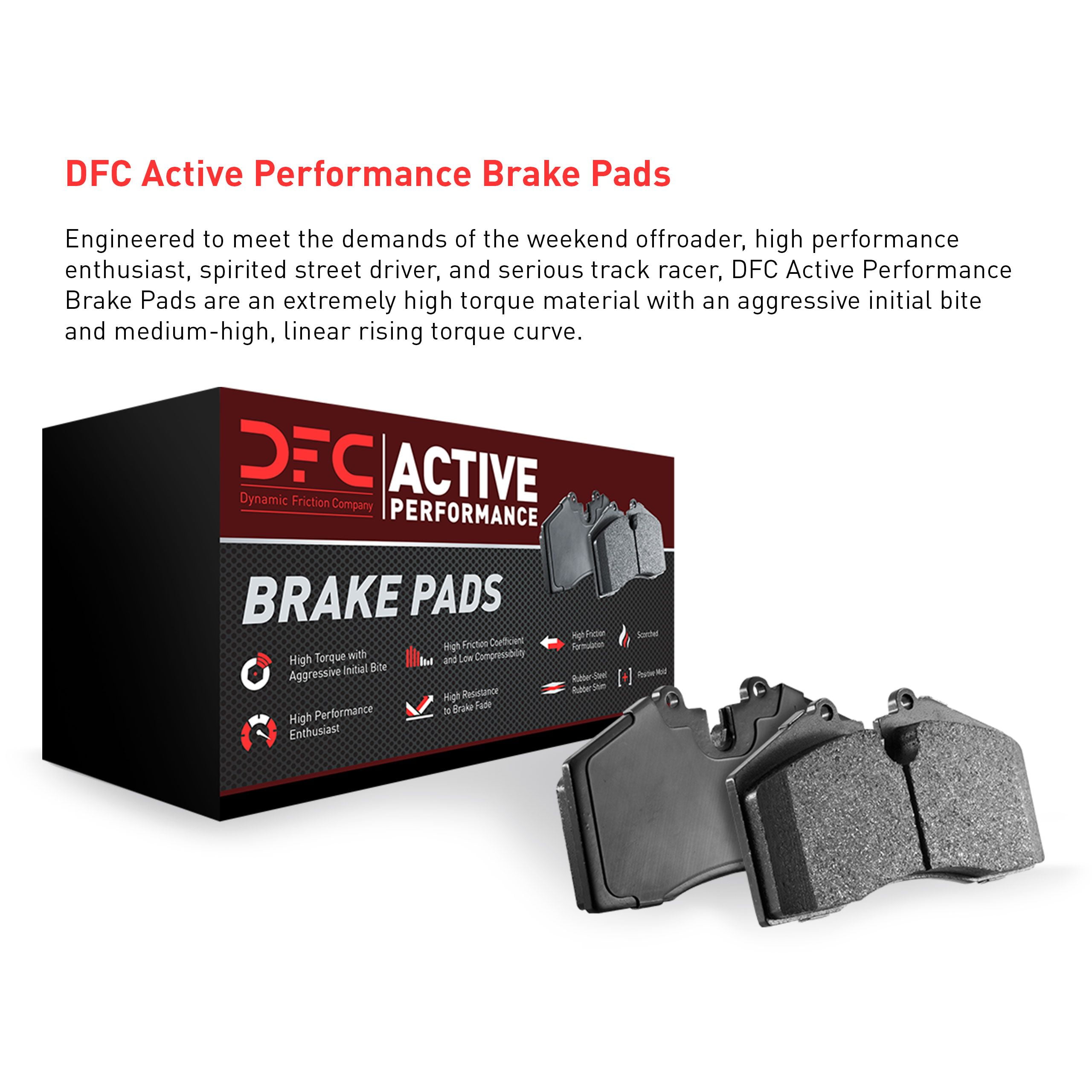 Dynamic Friction Company Active Performance Pads - Low Metallic 1115-0905-00-Rear Set