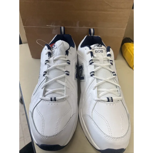 New Balance 608 v5 White Navy Men's Casual Comfort Training Shoes Size 15D