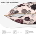 thumbnail image 5 of Kll Retro Red Black Roses Decorative Throw Pillow Covers Velvet Soft For Couch Sofa Bedroom Living Room Outdoor -18"X18", 5 of 8