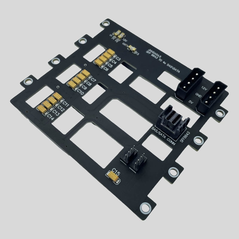 SAS/ Hard Disk Backplane for Nas Storage Server 6Gbps SFF8643 to 4-Bay HDD SSD Adapter Large 4D Power Supply