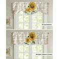 thumbnail image 4 of Farm Flower Sunflower Bee Window Valance Curtain Kitchen Cafe Short Curtains Living Room Tie-Up Valance Curtain, 4 of 6