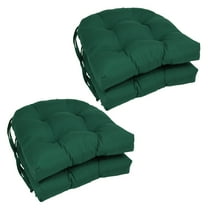 16-inch Solid Twill U-shaped Tufted Chair Cushions (Set of 4) - Forest Green