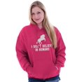 thumbnail image 3 of I Dont Believe in Humans Unicorn Women Plus Size Graphic Pullover Hoodie Brisco Brands 2X, 3 of 3