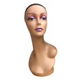 thumbnail image 1 of Female Bald Mannequin Head Manikin Long Neck Smooth Stable Base Multifunctional A, 1 of 9