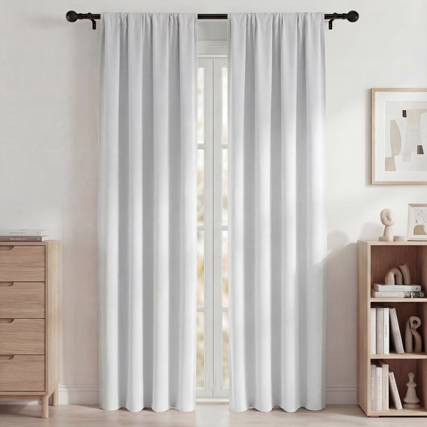 Blackout Cortinas, Cortinas Oscurecedoras de Habitación 42x84in Juego de 2 Paneles, Cortinas Blackout con Bolsillo para Barra para Recámara y Sala de Estar, Cortinas de Ventana con Aislamiento Térmic