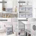 thumbnail image 5 of DIMJ Storage Bins with Lids, 3 Pcs Large Foldable Fabric Closet Organizer Storage Bins with Handle, Cube Storage Basket Box for Shelf, Bedroom, Office, Nursery, Toys, Clothes, Books, Light Gray, 5 of 6
