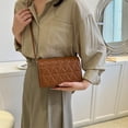 thumbnail image 3 of Bolsa De Hombro Bolsos de hombro de cuero de PU con solapa para mujer Bolso bandolera de embrague simple y elegante (marrón) Tmvgtek Para Estrenar, 3 of 3