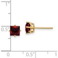 thumbnail image 2 of 14K Yellow Gold 5mm Princess Cut Garnet Earrings (6 X 6) Made In United States xe61ga, 2 of 5