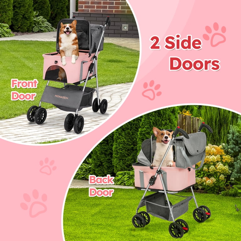 Monasem 3-in-1 Pet Stroller, Pink, Up to 60 lbs photo 2