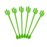 6Pcs Cafe Plastic Flamingo Cactus Tropical Disposable Coffee Stirrer Cocktail Tool Mixing Sticks Swizzle Sticks F