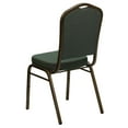 thumbnail image 4 of BizChair 4 Pack Crown Back Stacking Banquet Chair in Green Patterned Fabric - Gold Vein Frame, 4 of 7