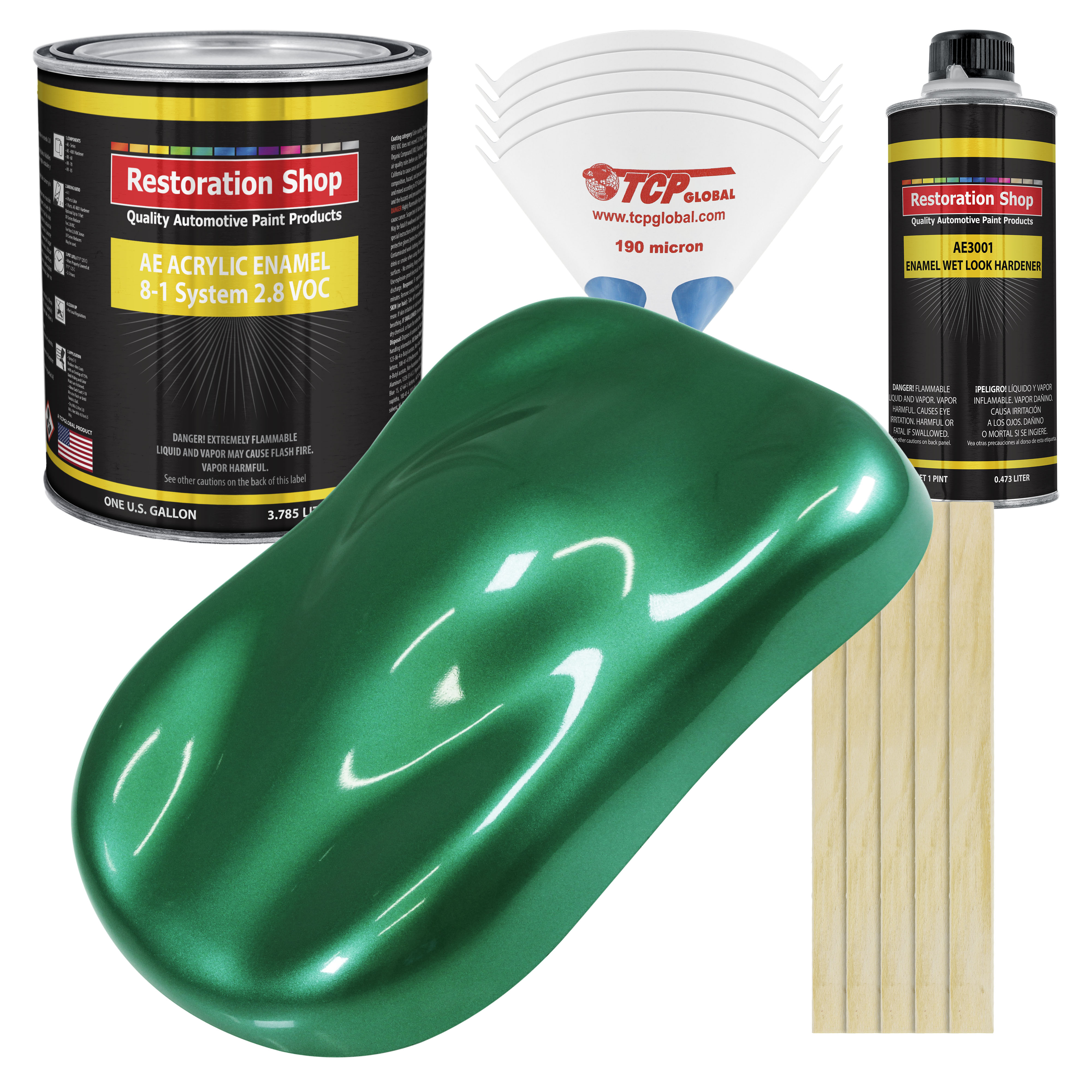 Restoration Shop British Racing Green Met Acrylic Enamel Auto Paint Complete Gallon Paint Kit Single Stage High Gloss Walmart Com