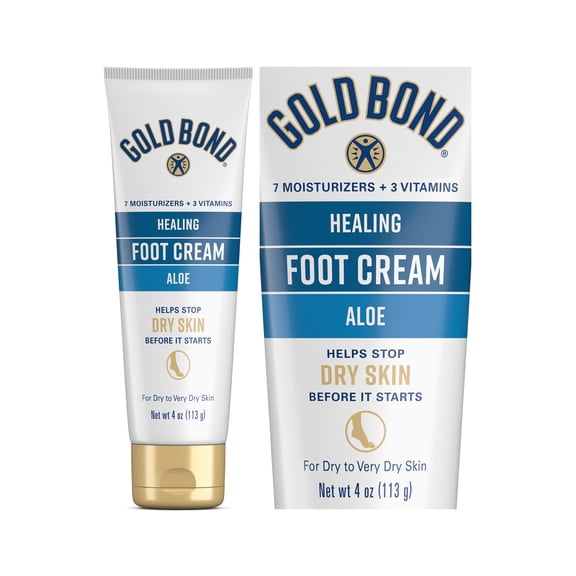 Gold Bond Healing Foot Cream, 4 oz, With Aloe, Nourishes & Softens For Healthier Looking Feet