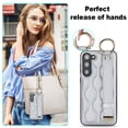 thumbnail image 6 of Allytechgroup Galaxy S23 Plus Case with Keychain, Luxury Girly PU Leather Back Cover Bracket Stand Shockproof Bumper Drop Proof Phone Case Cover for Samsung Galaxy S23 Plus, Silver, 6 of 8