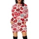 thumbnail image 1 of Vestido de manga larga suelto con capucha a la moda con estampado de amor para mujer Fridja  NMB2922, 1 of 1