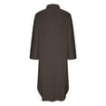 thumbnail image 7 of Ayolanni Cotton Linen Cute Dresses for Women Ankle-Length Brown Tab Solid Long Sleeve Shirt Dresses Tween Dresses M, 7 of 7
