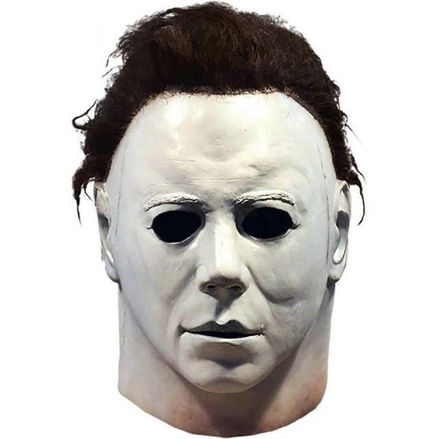 Halloween Scar White Michael Myers Mask High Quality Latex Life-Like Horror White Face Headgear with