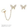 thumbnail image 4 of 1 Pair Butterfly Stud Earrings Cuff Chain Earrings Asymmetric Earrings for Women Girls, 4 of 6