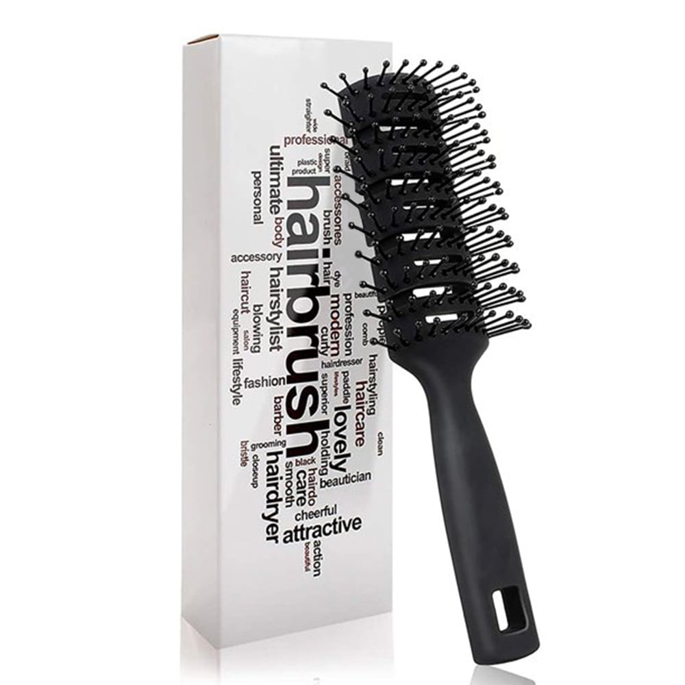 Vent Hair Brush, 11 Row Vented Hairbrush for Men and Women, Vent Brushes With Ball Tipped Bristles for Wet Short Curly Straight Hair Blow Drying Quickly(Black) Vent Hair Brush, 11 Row Vented Hairbrush for Men and Women, Vent Brushes With Ball Tipped Bristles for Wet Short Curly Straight Hair Blow Drying Quickly(Black)