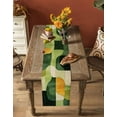 thumbnail image 5 of Green Geometric Table Runner 72 Inches, Middle Century Vintage Art Aesthetic Bed Runner Dresser Scarves Tabletop for Indoor Outdoor Parties/Ceremony/Banquet, 16" x 72", 5 of 8