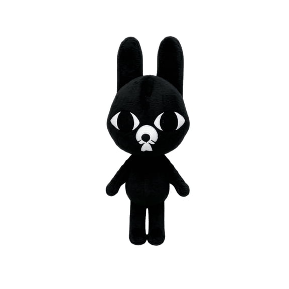 Ratthew Animal Hospital Plush Toy, 10inch Soft Black Bunny Stuffed Animal, Collectible Home Decor, Ideal Birthday Christmas Gift for Kids Adults Fans