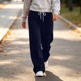 thumbnail image 7 of Tqcoqu Women's Wide Leg High Waist Sweatpants, Casual Straight Leg Drawstring Elastic Waist Long Jogger Pants with Pockets For Winter, 7 of 7